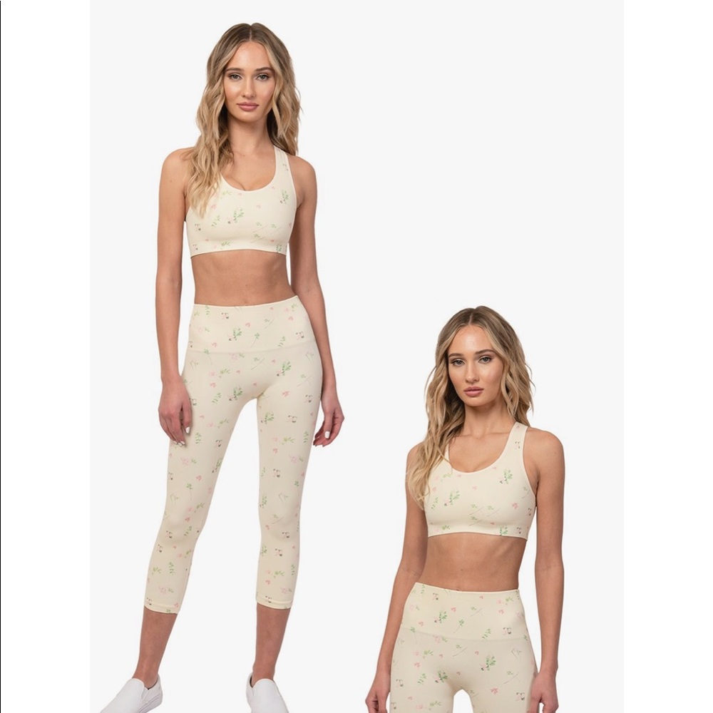 NWOT Morgan Stewart Citrine bra and Leggings set